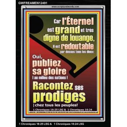 Racontez ses prodiges |chez tous les peuples! Cadre acrylique versets bibliques (GWFREAMEN12491) "25X33"