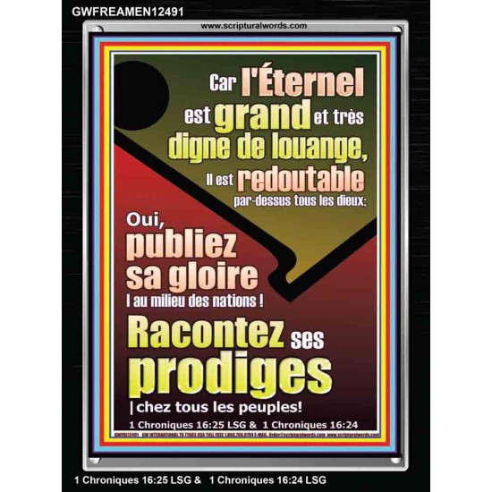 Racontez ses prodiges |chez tous les peuples! Cadre acrylique versets bibliques (GWFREAMEN12491) 