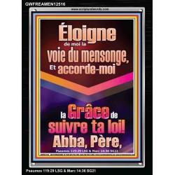 Éloigne de moi la voie du mensonge, Abba, Père,  Versets bibliques en cadre acrylique en ligne (GWFREAMEN12516) 