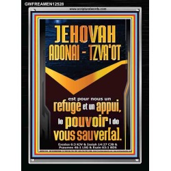 JEHOVAH ADONAI  TZVA'OT Image unique de la Bible sur le pouvoir (GWFREAMEN12528) "25X33"