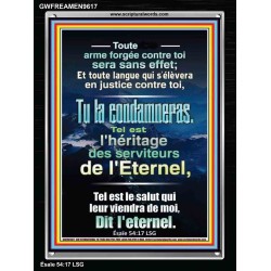 Toute arme forgée contre toi sera sans effet; Cadre acrylique d'église (GWFREAMEN9617) 