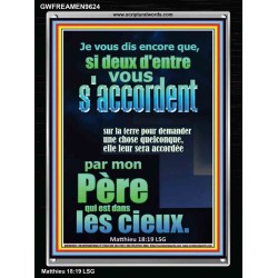 si deux d'entre vous s'accordent sur la terre pour demander une chose quelconque,  Cadre acrylique chrétien juste vivant (GWFREAMEN9624) 