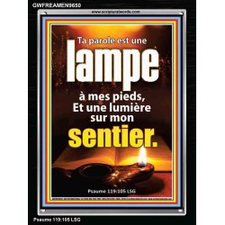 Ta parole est une lampe à mes pieds, Et une lumière sur mon sentier. Cadre acrylique scriptural unique (GWFREAMEN9650) 