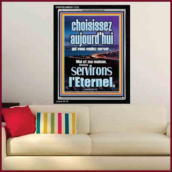 choisissez aujourd'hui qui vous voulez server Cadre acrylique décor scripturaire (GWFREAMEN11232) 