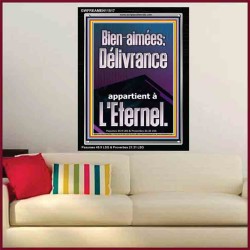 Bien-aimées; Délivrance appartient à L'Eternel. Écritures de cadre acrylique personnalisées (GWFREAMEN11517) 
