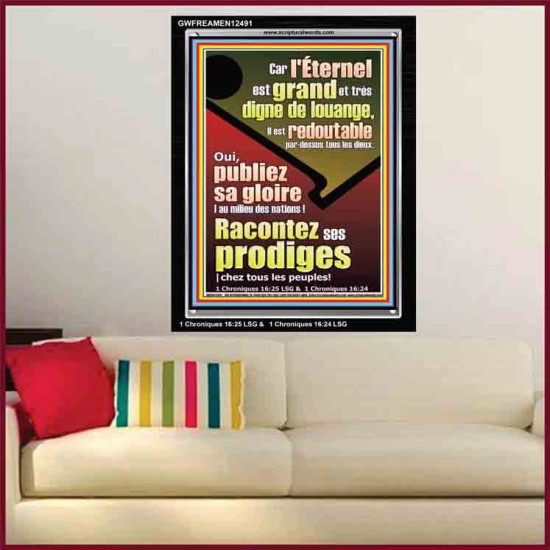 Racontez ses prodiges |chez tous les peuples! Cadre acrylique versets bibliques (GWFREAMEN12491) 