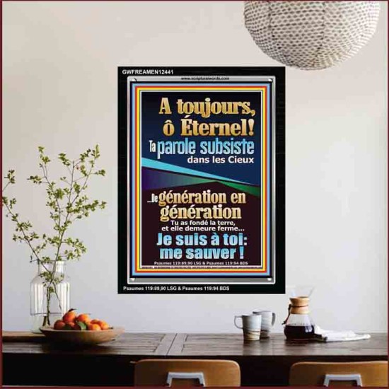 De génération en génération Tu sont Dieu Jéhovah sauve-moi. Affiche; Cadre acrylique scriptural unique (GWFREAMEN12441) 