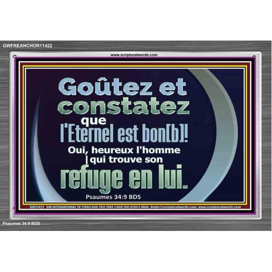 heureux l'homme |qui trouve son refuge en l'Eternel Cadre en acrylique pour œuvres d'art chrétiennes (GWFREANCHOR11422) 