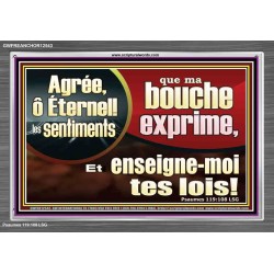 ô Éternel! enseigne-moi tes lois! Décor d'écriture avec cadre en acrylique (GWFREANCHOR12543) 