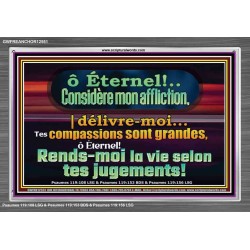 ô Éternel! Rends-moi la vie selon tes jugements! Décor d'écritures avec cadre en acrylique (GWFREANCHOR12551) 