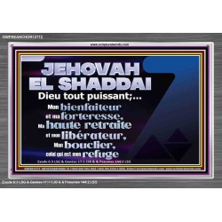 JEHOVAH  EL SHADDAI Dieu tout puissant;...Mon bienfaiteur et mon libérateur. Chambre d'enfants (GWFREANCHOR12772) "33X25"