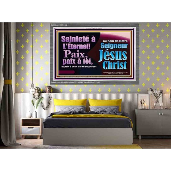 Paix, paix à toi, et à ceux qui te secourent au nom de Notre Seigneur Jésus Christ. Cadre acrylique d'art mural inspirant ultime (GWFREANCHOR11322) 