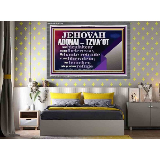 JEHOVAH ADONAI  TZVA'OT....Mon bienfaiteur et mon libérateur. Cadre acrylique d'art mural inspirant ultime (GWFREANCHOR12774) 