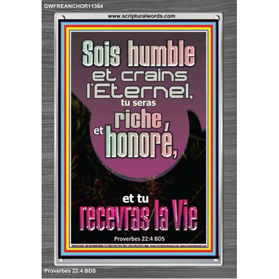 Sois humble et crains l'Eternel, Cadre acrylique scriptural unique (GWFREANCHOR11364) 