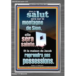 Sur le mont Sion sera la délivrance Image unique de la Bible sur le pouvoir (GWFREANCHOR11374) 