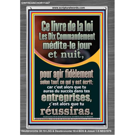 Ce livre de la loi, Les Dix Commandement médite-le jour et nuit, Cadre acrylique puissance éternelle (GWFREANCHOR11447) 