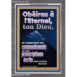 Obéiras à l'Eternel, ton Dieu, en respectant ses commandements Cadre acrylique d'église (GWFREANCHOR11448) "25X33"