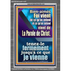 Foi vient de ce qu'on entend, et ce qu'on entend vient de La Parole de Christ Art mural des Écritures (GWFREANCHOR11470) 