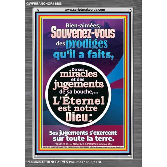 Souvenez-vous des prodiges qu'il a faits, De ses miracles et des jugements de sa bouche, Art du cadre acrylique versets bibliques (GWFREANCHOR11586) 