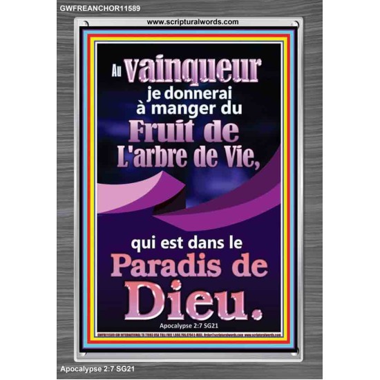 Fruit de L'arbre de Vie, qui est dans Affiche; Cadre en acrylique avec versets bibliques inspirants (GWFREANCHOR11589) 