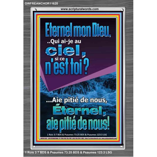 Qui ai-je au ciel, si ce n'est toi?? Mon Dieu. Cadre acrylique pour chambre d'enfant (GWFREANCHOR11620) 