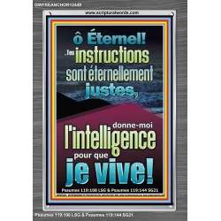 Éternel!..Tes instructions sont éternellement justes, donne-moi l'intelligence pour que je vive! Cadre acrylique d'art mural inspirant ultime (GWFREANCHOR12449) 