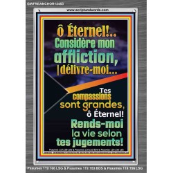 Tes compassions sont grandes, ô Éternel! Rends-moi la vie selon tes jugements! Cadre acrylique chrétien juste vivant (GWFREANCHOR12453) 