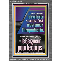 faites attention le corps n'est pas pour l'impudicité. Il est pour le Seigneur, Cadre acrylique puissance éternelle (GWFREANCHOR12463) 