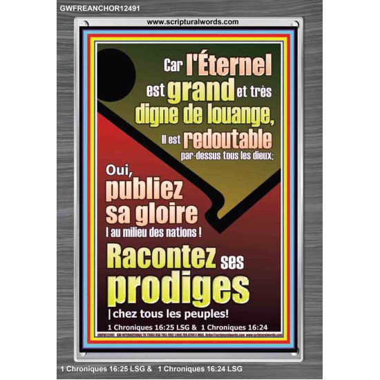 Racontez ses prodiges |chez tous les peuples! Cadre acrylique versets bibliques (GWFREANCHOR12491) 