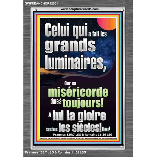 Celui qui a fait les grands luminaires, Cadre acrylique d'art mural chrétien contemporain (GWFREANCHOR12501) 