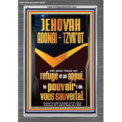 JEHOVAH ADONAI  TZVA'OT Image unique de la Bible sur le pouvoir (GWFREANCHOR12528) "25X33"