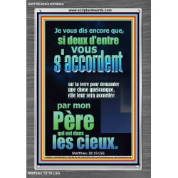 si deux d'entre vous s'accordent sur la terre pour demander une chose quelconque,  Cadre acrylique chrétien juste vivant (GWFREANCHOR9624) 