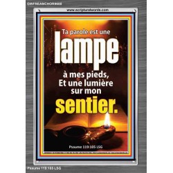 Ta parole est une lampe à mes pieds, Et une lumière sur mon sentier. Cadre acrylique scriptural unique (GWFREANCHOR9650) 
