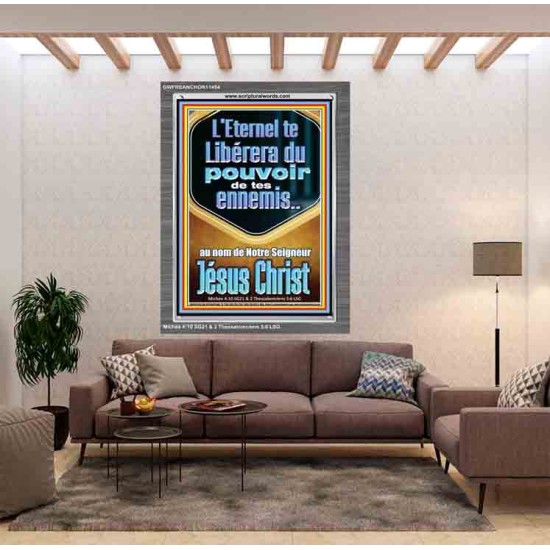 L'Eternel te Libérera du pouvoir de tes ennemis Cadre acrylique avec versets bibliques pour la maison en ligne (GWFREANCHOR11454) 