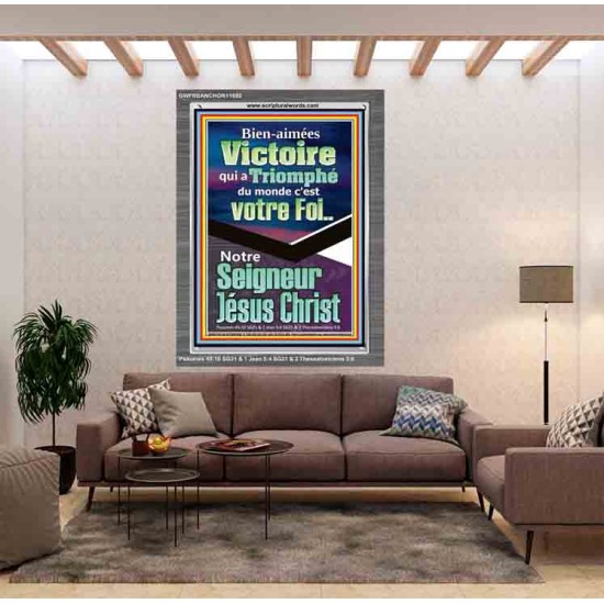 Victoire qui a Triomphé du monde, Jésus Christ.  Cadeau de cadre acrylique d'image de versets bibliques (GWFREANCHOR11592) 