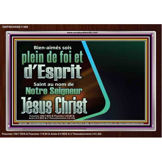 Bien-aimés sois plein de foi et d'Esprit Saint Cadre acrylique scriptural unique (GWFREARISE11409) 