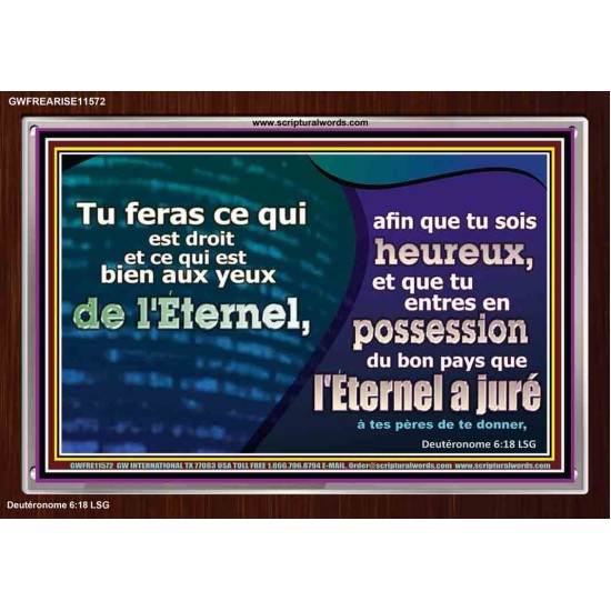 posséder du bon pays que l'Éternel a juré à tes pères de te donner. Décoration murale chrétienne moderne (GWFREARISE11572) 