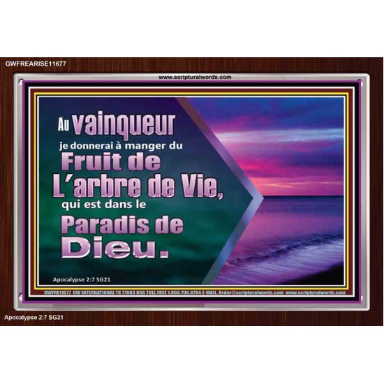 Fruit de L'arbre de Vie, qui est dans le Paradis de Dieu. Cadre acrylique Power Bible unique (GWFREARISE11677) 