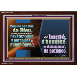 revêtez-vous d'entrailles de miséricorde, de bonté, d'humilité, de douceur, de patience. Cadre acrylique scriptural unique (GWFREARISE11721) 