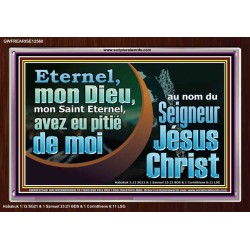 mon Saint Eternel, avez eu pitié de moi?au nom du Seigneur Jésus Christ. Cadre en acrylique pour décoration murale et artistique. (GWFREARISE12560) 