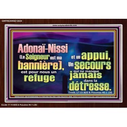 Adonaï-Nissi (Le Seigneur est ma bannière), Versets bibliques imprimables sur cadre acrylique (GWFREARISE12634) 