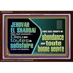 Dieu volonté de satisfaire à tous vos besoins JEHOVAH EL SHADDAI Cadre acrylique de décoration murale chrétienne (GWFREARISE12814) 