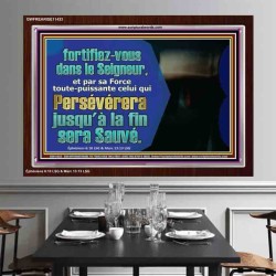 fortifiez-vous dans le Seigneur, et par sa Force Cadre acrylique d'art mural de cuisine (GWFREARISE11433) 