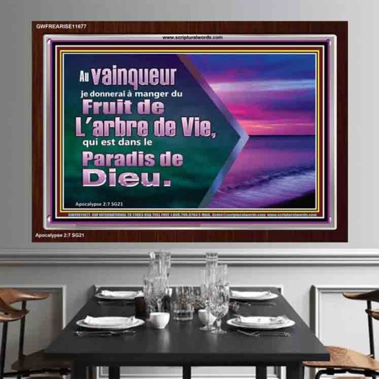 Fruit de L'arbre de Vie, qui est dans le Paradis de Dieu. Cadre acrylique Power Bible unique (GWFREARISE11677) 