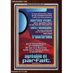 frères, par les compassions de Dieu, offrir vos corps comme un sacrifice vivant, saint, agréable à Dieu, Cadre acrylique d'art moderne (GWFREARISE11205) 