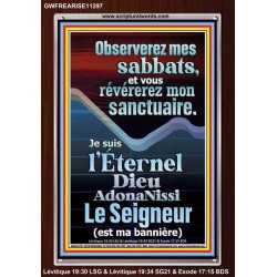 Observerez mes sabbats, et vous révérerez mon sanctuaire.  Cadre acrylique versets bibliques pour la maison en ligne (GWFREARISE11297) "25X33"