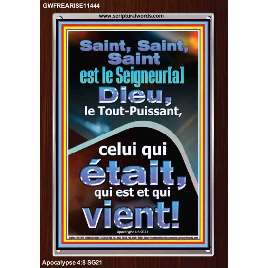 Saint, Saint, Saint est le Seigneur[a] Dieu, le Tout-Puissant, Cadre acrylique Power Bible unique (GWFREARISE11444) 