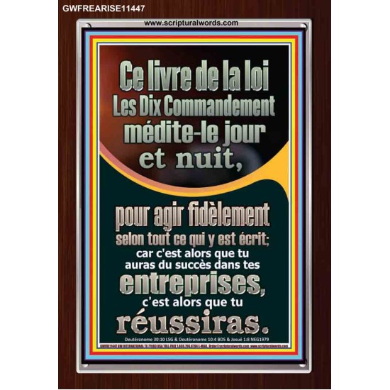 Ce livre de la loi, Les Dix Commandement médite-le jour et nuit, Cadre acrylique puissance éternelle (GWFREARISE11447) 