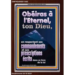 Obéiras à l'Eternel, ton Dieu, en respectant ses commandements Cadre acrylique d'église (GWFREARISE11448) 