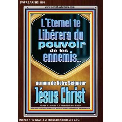 L'Eternel te Libérera du pouvoir de tes ennemis Cadre acrylique avec versets bibliques pour la maison en ligne (GWFREARISE11454) "25X33"